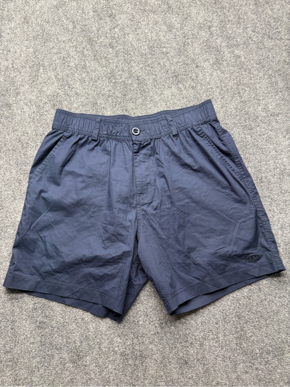 AFTCO Men's Medium Navy Elastic-Waist Outdoors Fishing Shorts